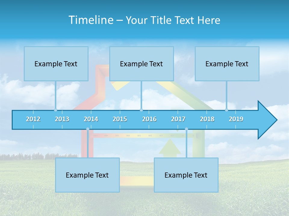 A House With Arrows Going Up In The Air PowerPoint Template