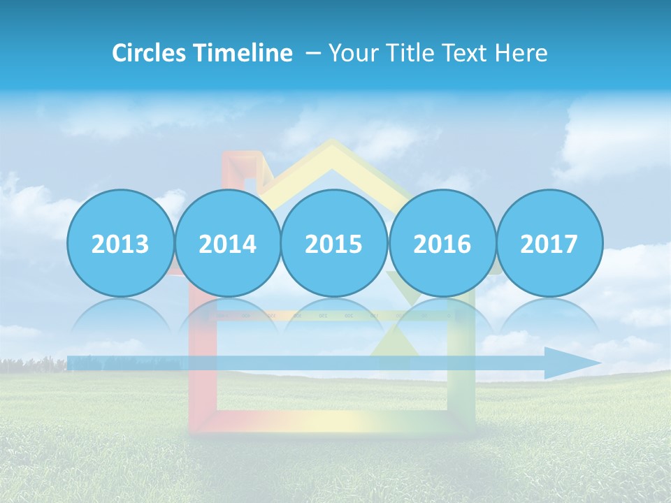 A House With Arrows Going Up In The Air PowerPoint Template