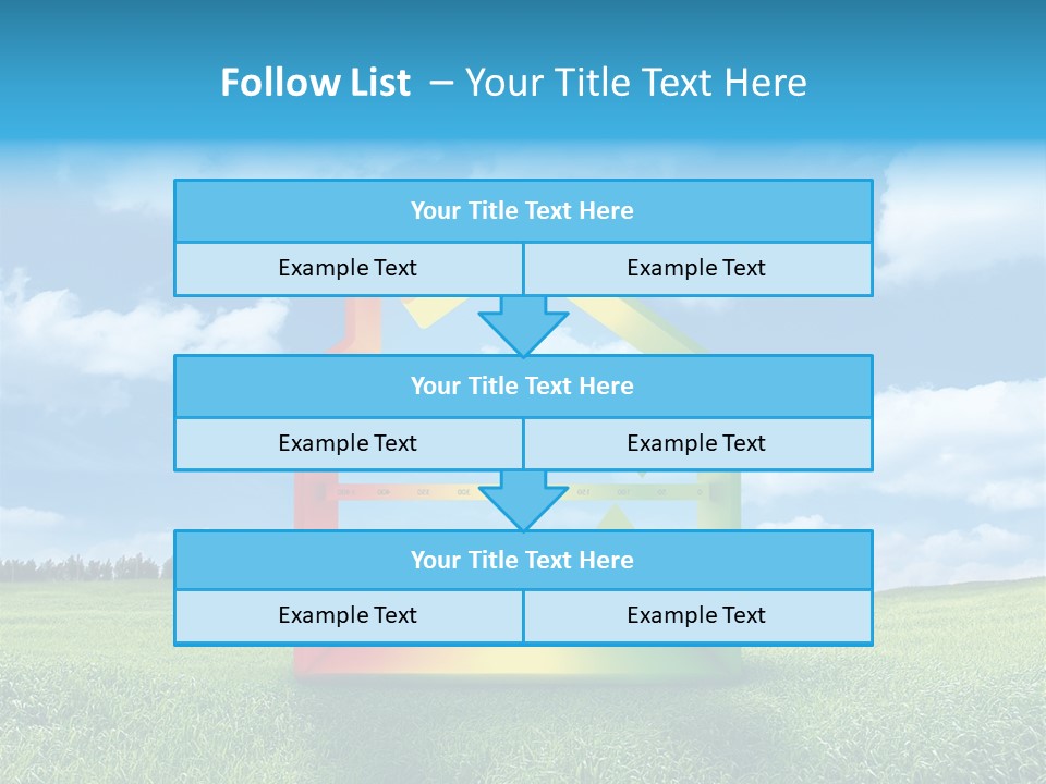 A House With Arrows Going Up In The Air PowerPoint Template