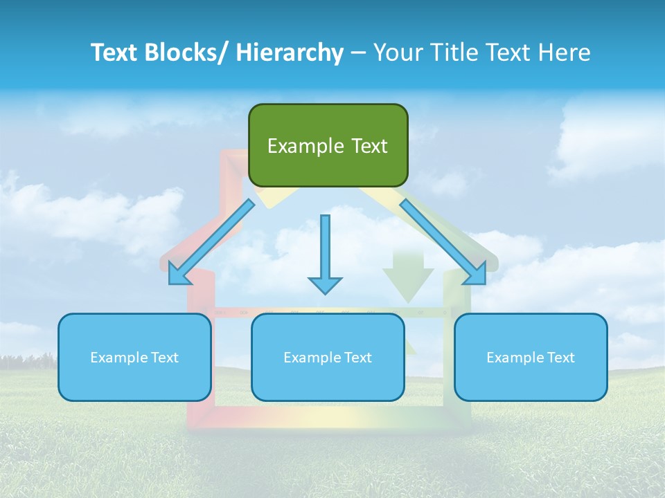 A House With Arrows Going Up In The Air PowerPoint Template