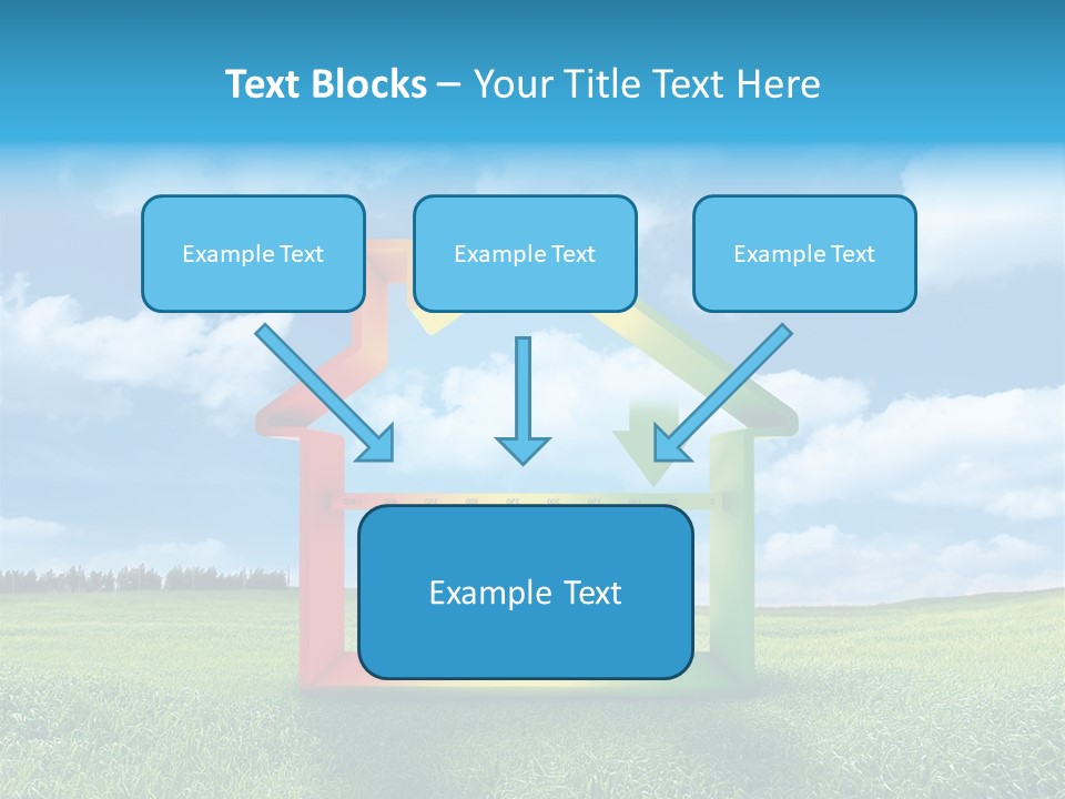 A House With Arrows Going Up In The Air PowerPoint Template