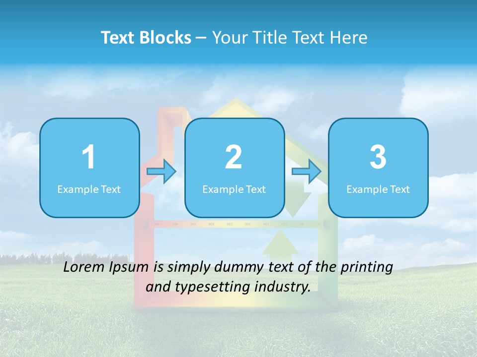 A House With Arrows Going Up In The Air PowerPoint Template