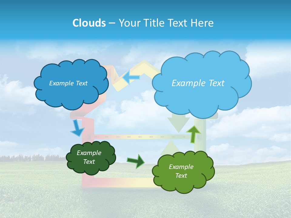 A House With Arrows Going Up In The Air PowerPoint Template
