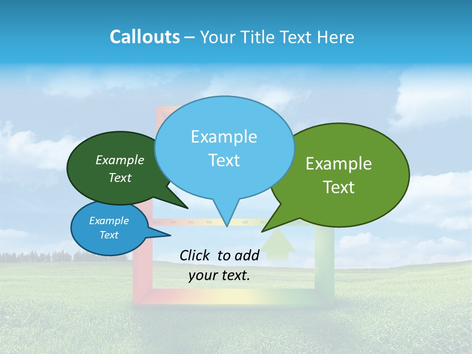 A House With Arrows Going Up In The Air PowerPoint Template