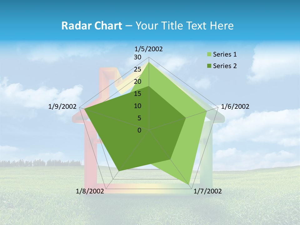 A House With Arrows Going Up In The Air PowerPoint Template