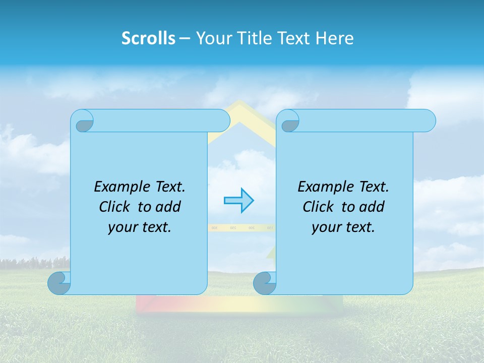 A House With Arrows Going Up In The Air PowerPoint Template