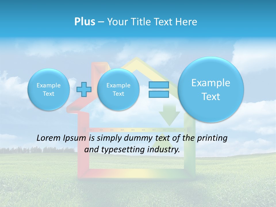 A House With Arrows Going Up In The Air PowerPoint Template