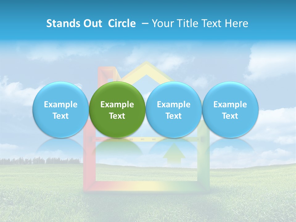 A House With Arrows Going Up In The Air PowerPoint Template