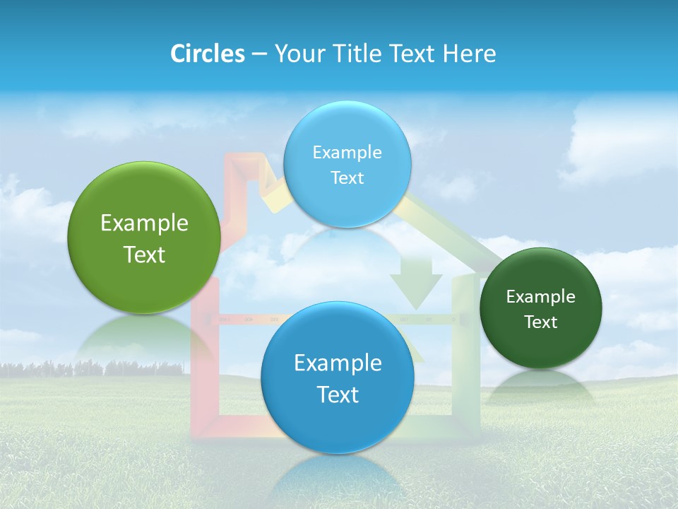 A House With Arrows Going Up In The Air PowerPoint Template