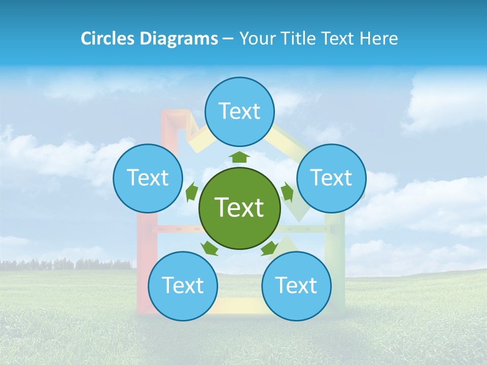 A House With Arrows Going Up In The Air PowerPoint Template