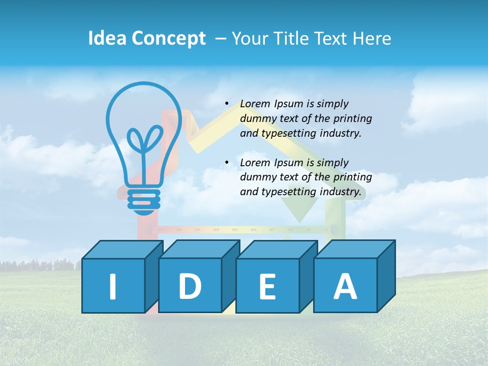 A House With Arrows Going Up In The Air PowerPoint Template