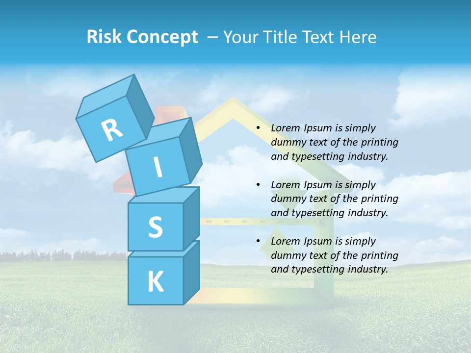 A House With Arrows Going Up In The Air PowerPoint Template