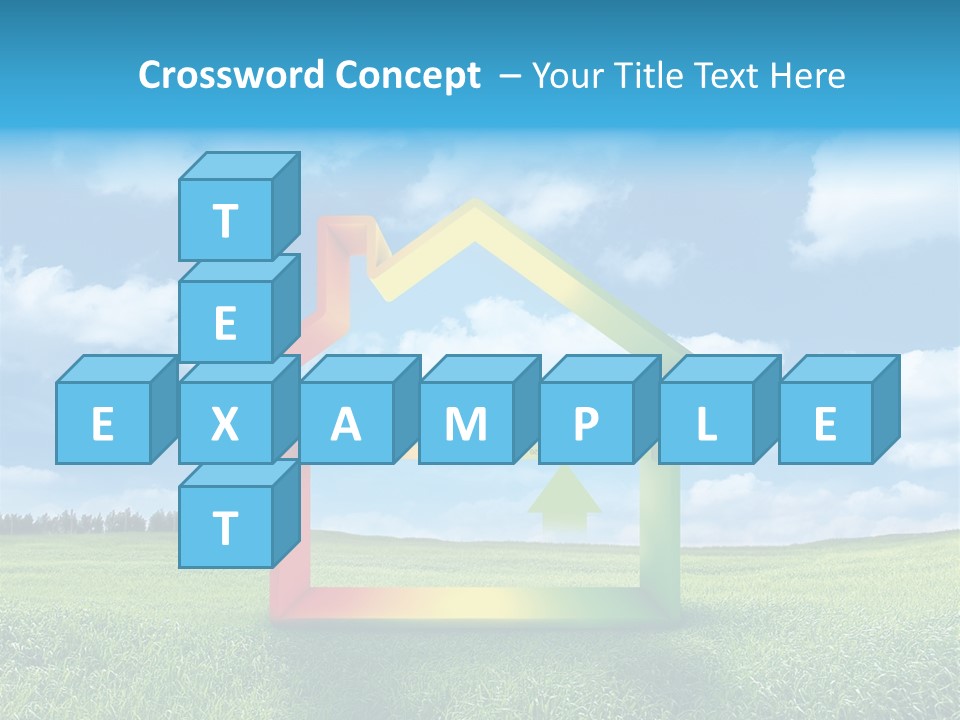 A House With Arrows Going Up In The Air PowerPoint Template