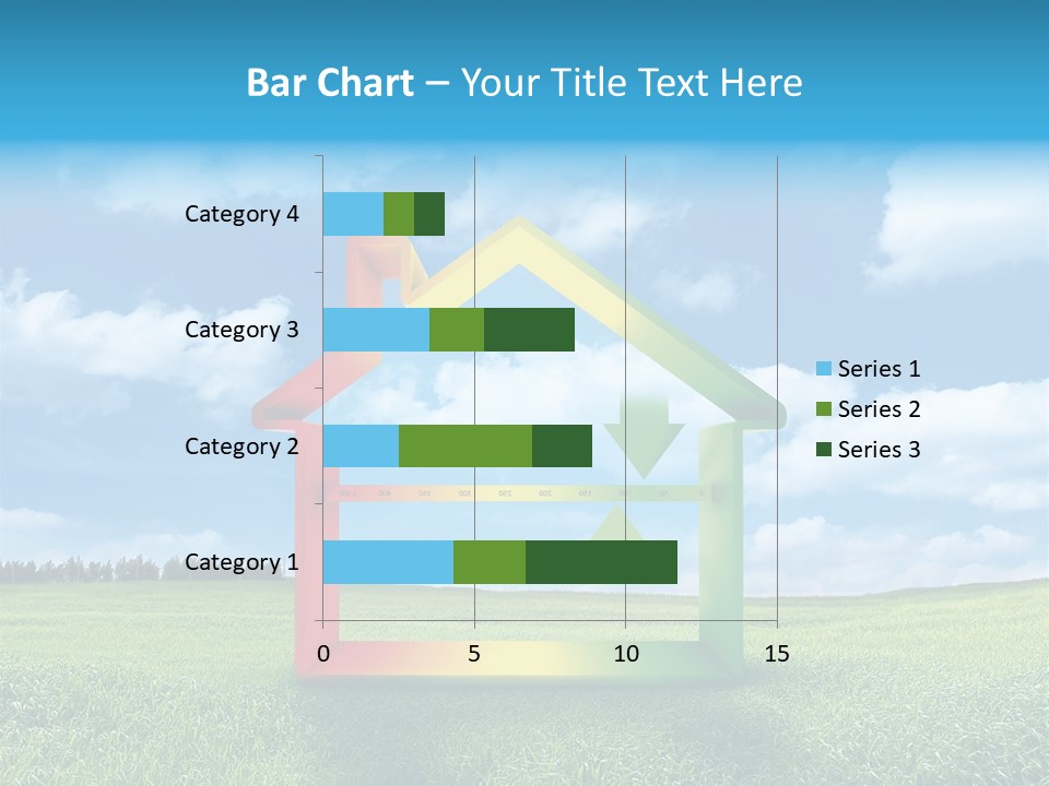 A House With Arrows Going Up In The Air PowerPoint Template