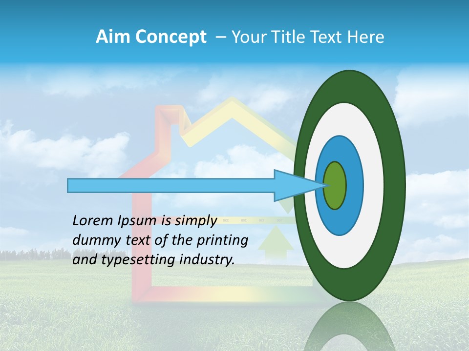 A House With Arrows Going Up In The Air PowerPoint Template