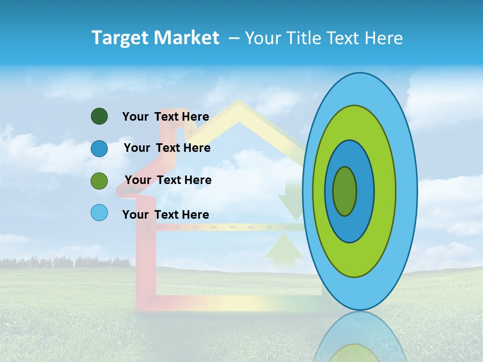 A House With Arrows Going Up In The Air PowerPoint Template