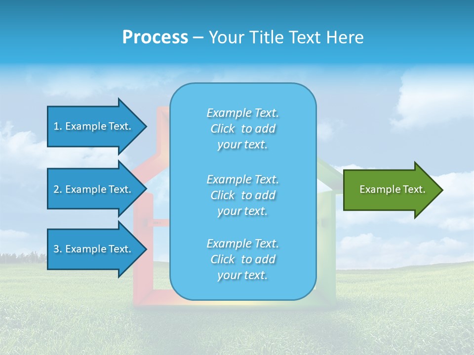 A House With Arrows Going Up In The Air PowerPoint Template