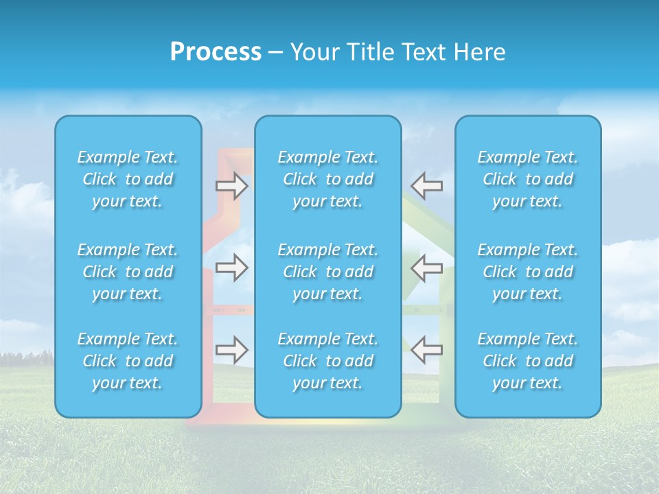 A House With Arrows Going Up In The Air PowerPoint Template