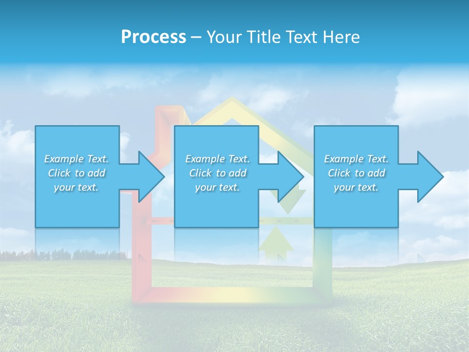 A House With Arrows Going Up In The Air PowerPoint Template