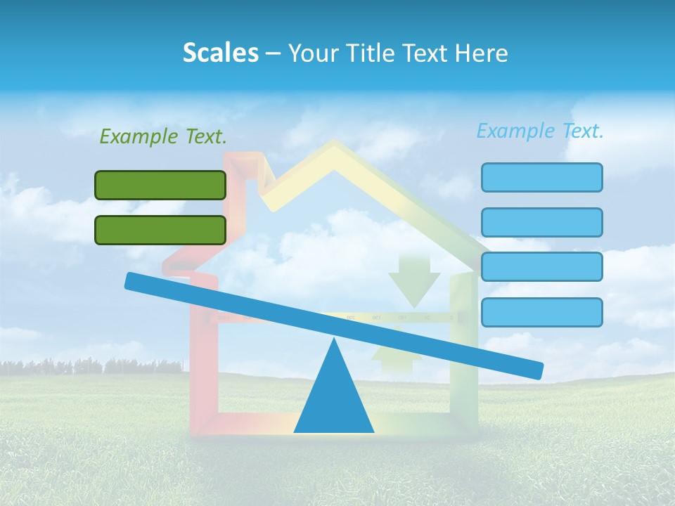 A House With Arrows Going Up In The Air PowerPoint Template