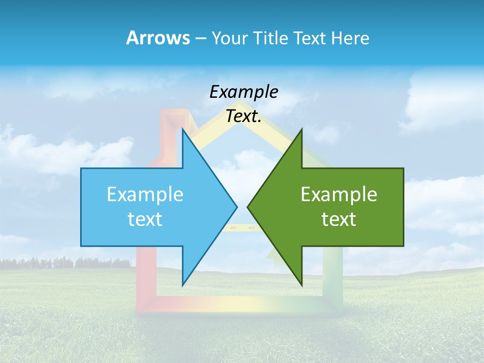 A House With Arrows Going Up In The Air PowerPoint Template