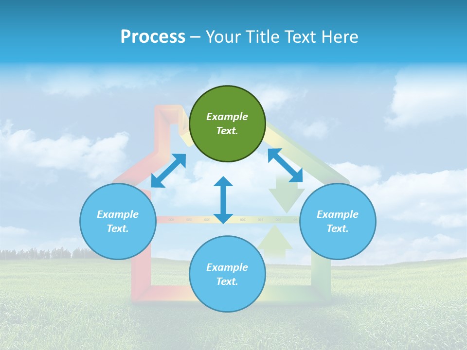 A House With Arrows Going Up In The Air PowerPoint Template