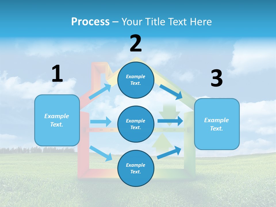 A House With Arrows Going Up In The Air PowerPoint Template