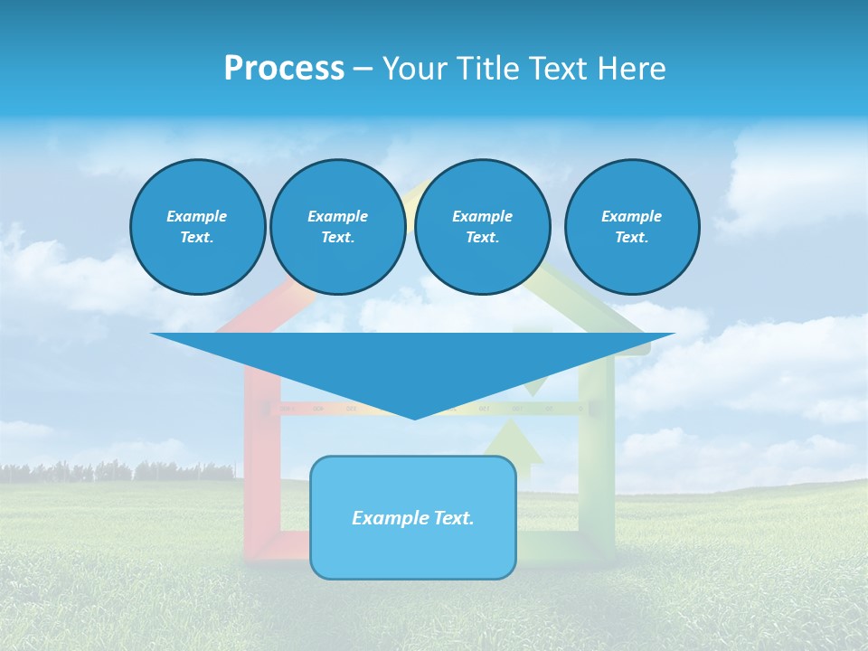 A House With Arrows Going Up In The Air PowerPoint Template