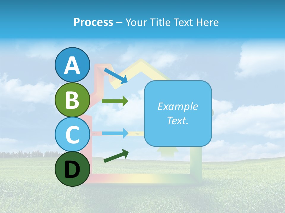 A House With Arrows Going Up In The Air PowerPoint Template