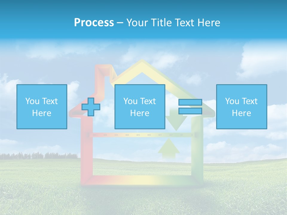 A House With Arrows Going Up In The Air PowerPoint Template