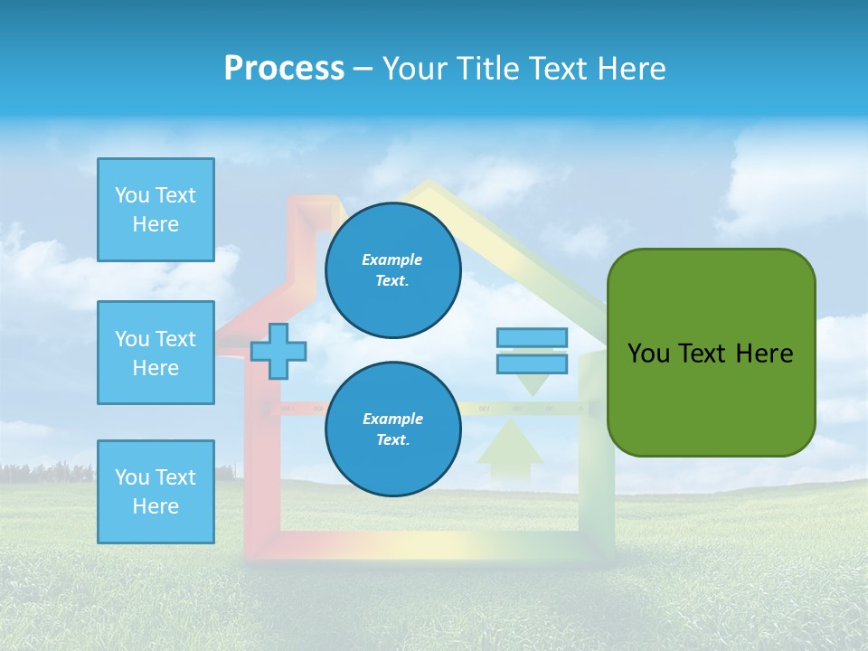 A House With Arrows Going Up In The Air PowerPoint Template