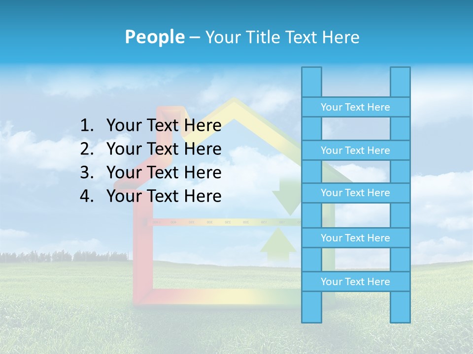 A House With Arrows Going Up In The Air PowerPoint Template