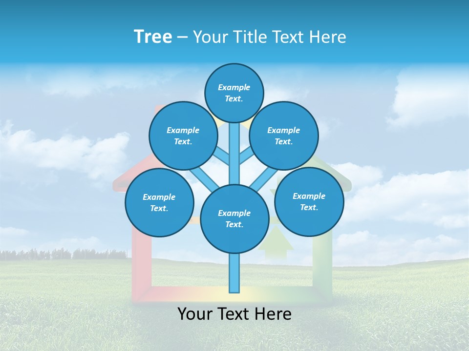 A House With Arrows Going Up In The Air PowerPoint Template