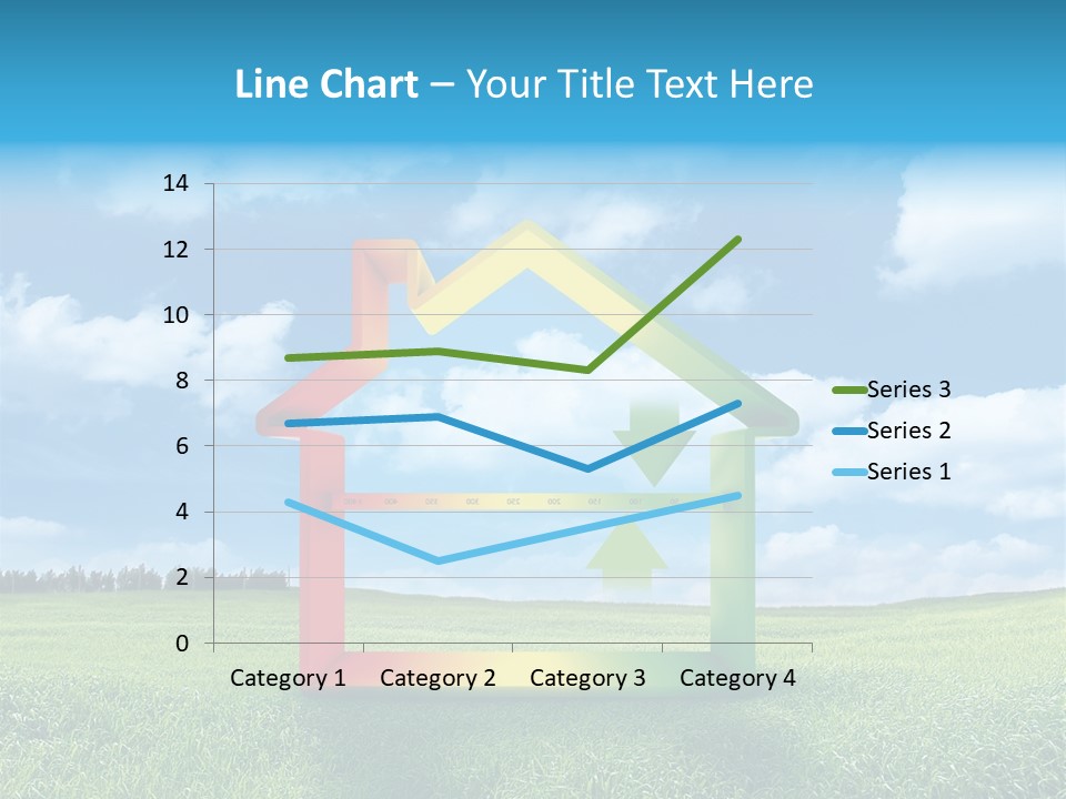 A House With Arrows Going Up In The Air PowerPoint Template