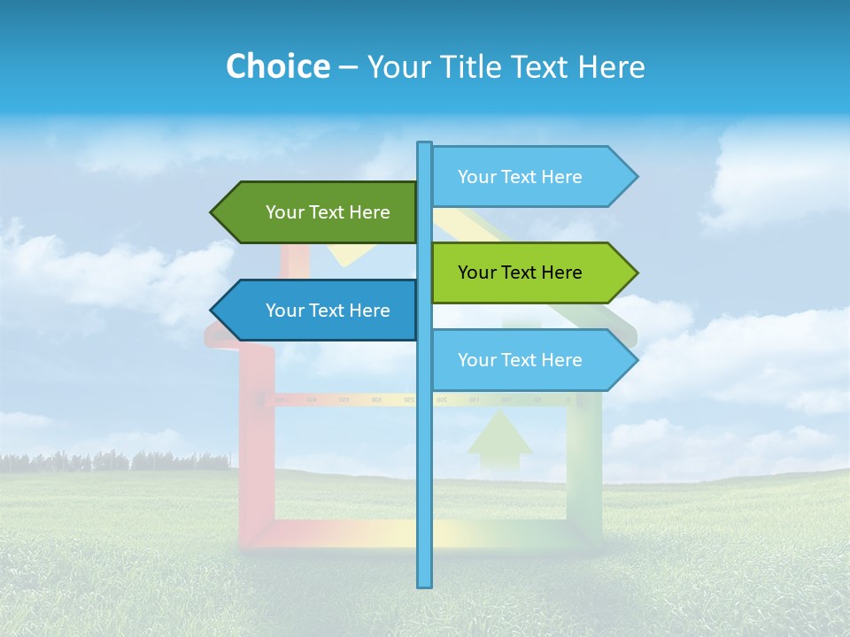 A House With Arrows Going Up In The Air PowerPoint Template