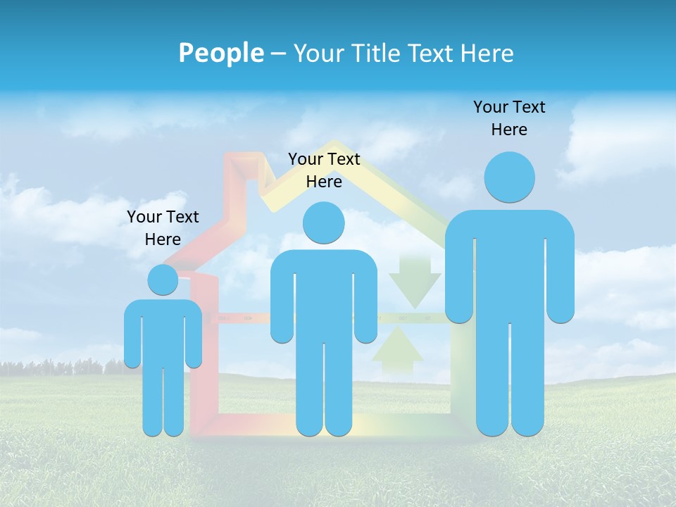 A House With Arrows Going Up In The Air PowerPoint Template