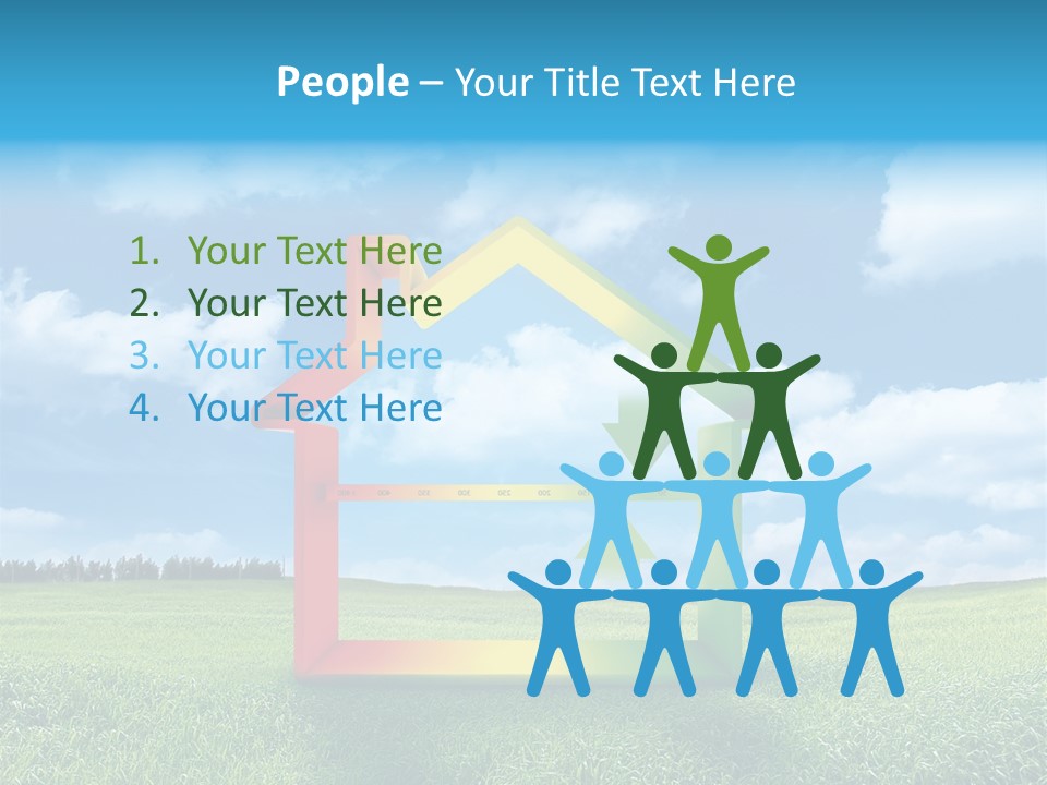 A House With Arrows Going Up In The Air PowerPoint Template