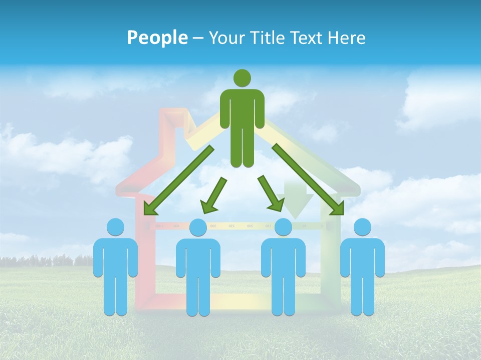 A House With Arrows Going Up In The Air PowerPoint Template