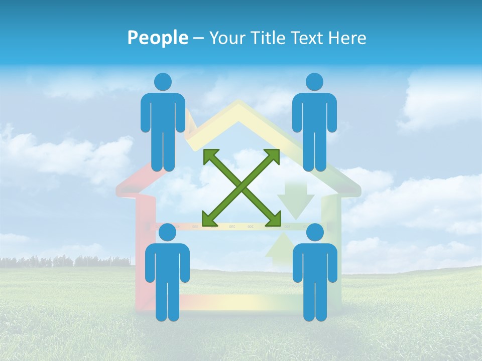 A House With Arrows Going Up In The Air PowerPoint Template