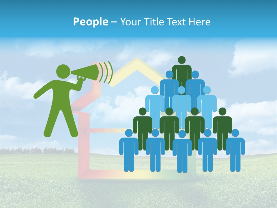 A House With Arrows Going Up In The Air PowerPoint Template