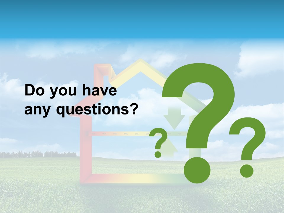 A House With Arrows Going Up In The Air PowerPoint Template