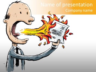 Man Burn Form PowerPoint Template