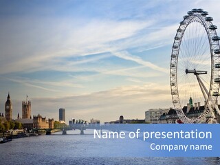 Built Structure Big Ben London Eye PowerPoint Template