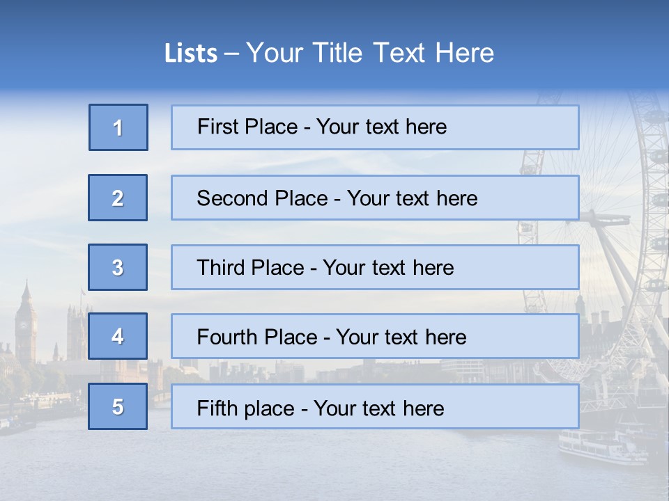 Built Structure Big Ben London Eye PowerPoint Template