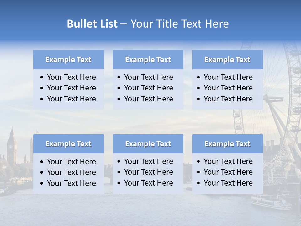 Built Structure Big Ben London Eye PowerPoint Template