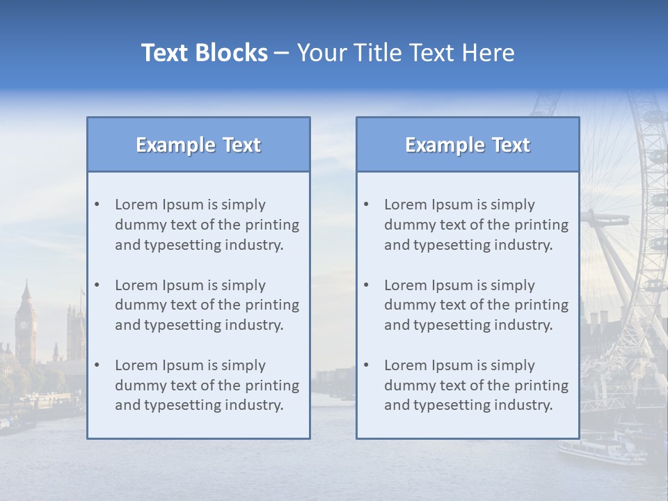 Built Structure Big Ben London Eye PowerPoint Template