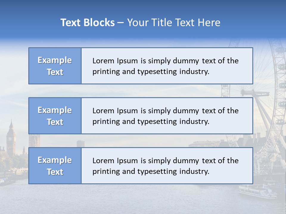 Built Structure Big Ben London Eye PowerPoint Template