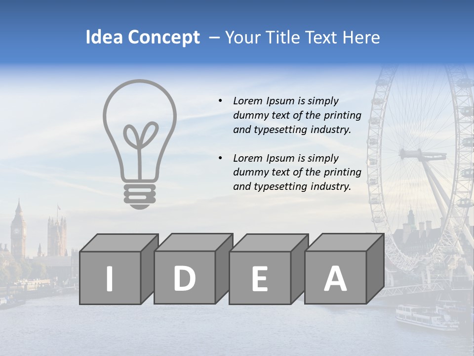 Built Structure Big Ben London Eye PowerPoint Template