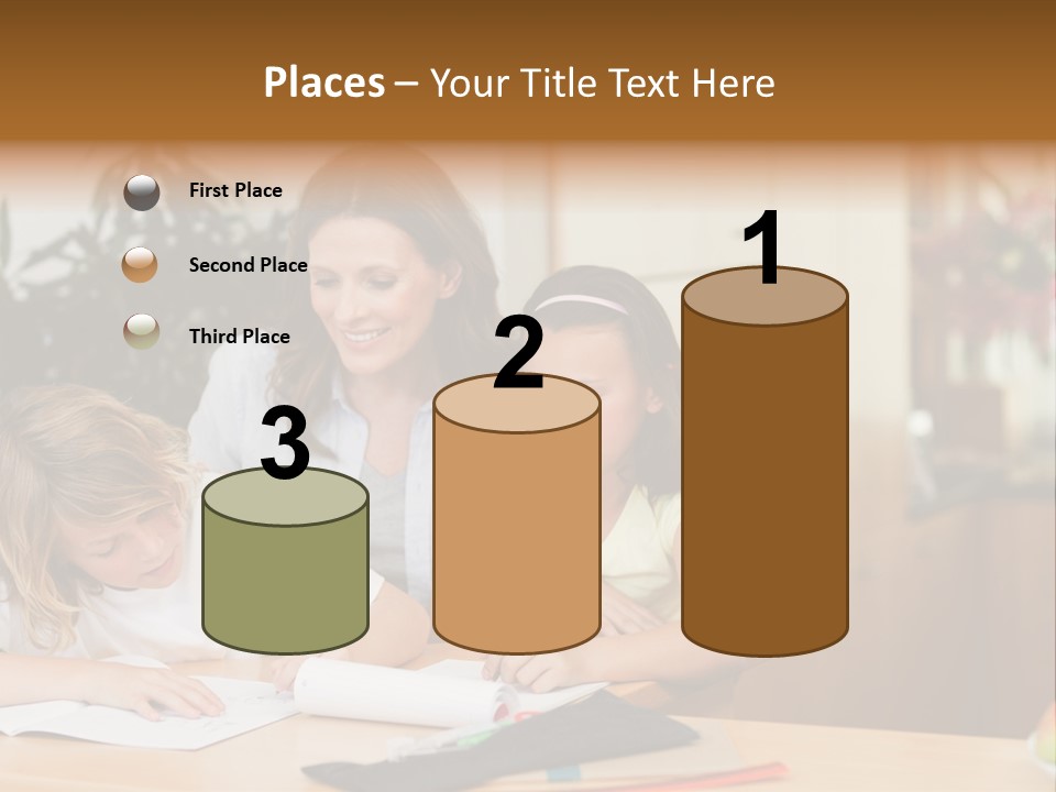 Mature Girl Pencil PowerPoint Template