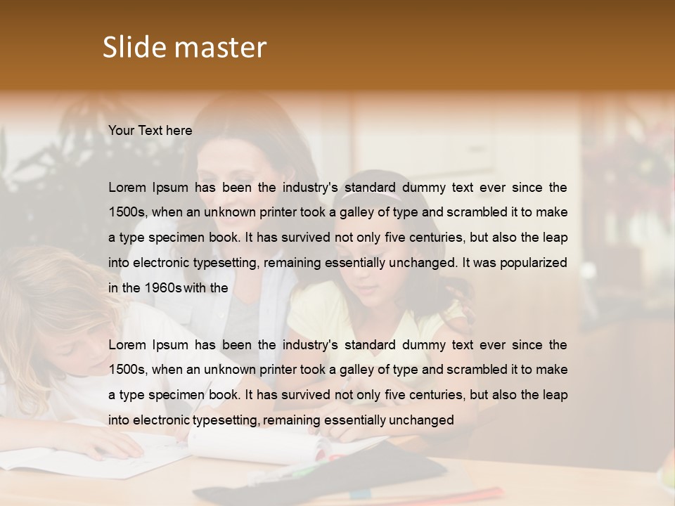 Mature Girl Pencil PowerPoint Template